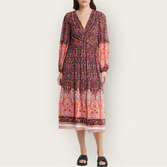 NWT | Kobe Halperin | Skye Mixed Floral Long | Black Multi | Large - Picture 1 of 16